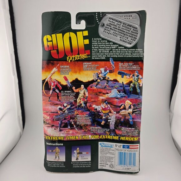 Kenner G.I. Joe Extreme Lt. Stone with Semi-Automatic Gatling Firepower Figure - Picture 2 of 8